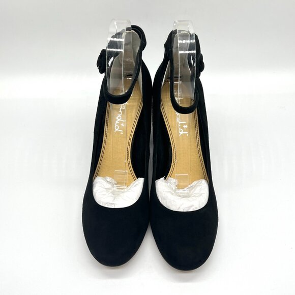 Splendid Womens 7.5M Rosie Black Suede‎ Leather Heels Pumps Shoes - Picture 3 of 13